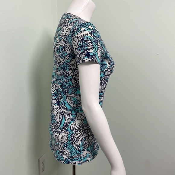 Lilly Pulitzer V-neck Michele Shorely Hippy Shake Print Top - Picture 6 of 10